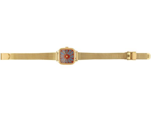 KOM-W4211_KateFlowerRoyaleGoldMaroonBlueflat_1.jpg Kate Flower Royale Gold Maroon Blue